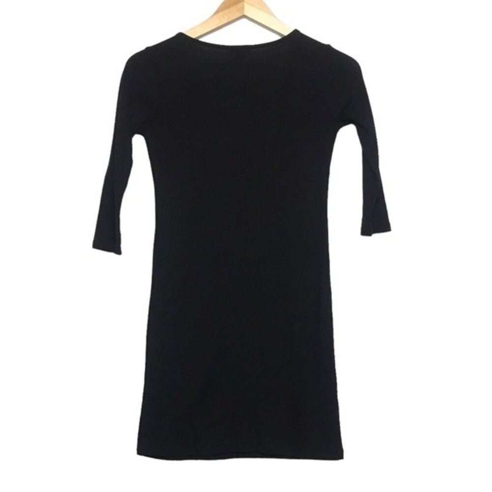 Black tight dress with front cross design size small - Picture 4 of 8